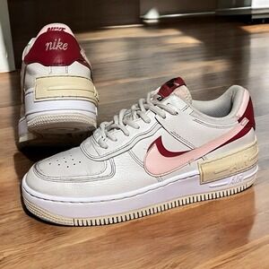 Nike Air Force 1 Shadow Women's Size 8 Phantom / Echo Pink / Gym Red Sneakers